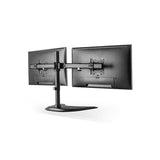 Brateck Dual Free Standing Curved Horizontal Rail Monitor Array Desktop Stand Fit most 13"-27" Monitors Up to 10kg per screnVESA 75x75/100x10 (LS)