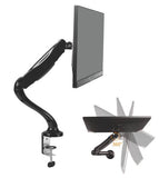 Brateck Single Monitor Interactive Single Counterbalance LCD VESA Desk Clamp and Grommet Mount for 13''-27'' LCD Monitors VESA 75x75/100x100 (LS)