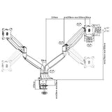 Brateck Dual Monitor Aluminum Interactive Counterbalance Monitor Arm Fit Most 13''-32''  Monitors Up to  9kg per screen VESA 75x75/100x100