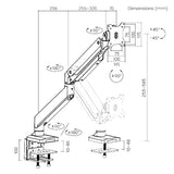 Brateck Single Monitor Heavy-Duty Gas Spring Aluminum Monitor Arm Fit Most 17"-35" Monitor Up to15kg per screen