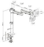 Brateck Articulating Aluminum Single Monitor Arm Fit Most 17"-32" Montior Up to 8kg per screen VESA 75x75/100x100