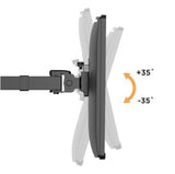 Brateck Single Monitor Affordable Steel Articulating Monitor Arm Fit Most 17"-32" Monitor Up to 9kg per screen VESA 75x75/100x100