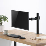 Brateck Single Monitor Affordable Steel Articulating Monitor Arm Fit Most 17"-32" Monitor Up to 9kg per screen VESA 75x75/100x100