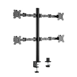 Brateck Quad Monitors Affordable Steel Articulating Monitor Arm Fit Most 17"-32" Monitors Up to 9kg per screen VESA 75x75/100x100