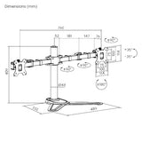 Brateck Dual Free Standing Monitors Affordable Steel Articulating Monitor Stand Fit Most 17"-32" Monitors Up to 9kg per screen VESA 75x75/100x100