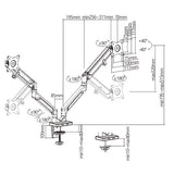 Brateck Dual Monitors Epic Gas Spring Aluminum Monitor Arm Fit Most 17"-32" Monitors, Up to 9kg/ screen VESA 75x75/100x100 Space Grey(LS)-LDT10