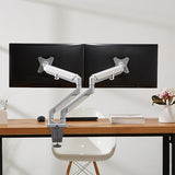 Brateck Dual Monitors Epic Gas Spring Aluminum Monitor Arm Fit Most 17"-32" Monitors, Up to 9kg/ screen VESA 75x75/100x100 Space Grey(LS)-LDT10