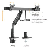 Brateck Dual Monitors Select Gas Spring Aluminum Monitor Arm Fit Most 17‘-35’ Monitors Up to 10kg per screen VESA 75x75/100x100 (LS)