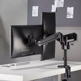 Brateck Dual Monitors Heavy-Duty Aluminum Gas Spring Monitor Arm Fit Most 17''-32'' Up to 12kg per screen VESA 75x75/100x100