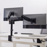 Brateck Dual Monitors Pole-Mounted Gas Spring Monitor Arm Fit Most 17"-32" Monitors Up to 9kg per screen VESA 75x75/100x100