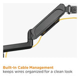 Brateck Dual Monitors Pole-Mounted Gas Spring Monitor Arm Fit Most 17"-32" Monitors Up to 9kg per screen VESA 75x75/100x100