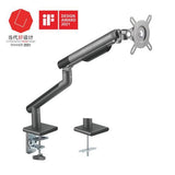 Brateck Single Monitor Premium Slim Aluminum Spring-Assisted Monitor Arm Fix Most 17"-32" Monitor Up to 9kg per screen VESA 75x75/100x100 - Space Grey