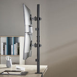 Brateck Vertical Pole Mount Dual-Screen Monitor Mount Fit Most 17"-32" Monitors, Up to 9kg per screen VESA 75x75/100x100