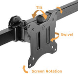 Brateck Pole Mount Dual-Screen Monitor Mount Fit Most 17"-32" Monitors, Up to 9kg per screen VESA 75x75/100x100