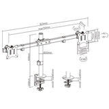 Brateck Pole Mount Dual-Screen Monitor Mount Fit Most 17"-32" Monitors, Up to 9kg per screen VESA 75x75/100x100