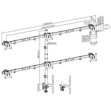 Brateck Pole Mount Six-Screen Monitor Mount Fit Most 17"-32" Monitors, Up to 7kg per screen VESA 75x75/100x100 (LS)