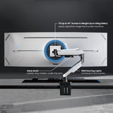 Brateck Single Heavy-Duty RGB Gaming Monitor Arm Fit Most 17"-49" Monitor VESA 75x75,100x100 (LS)