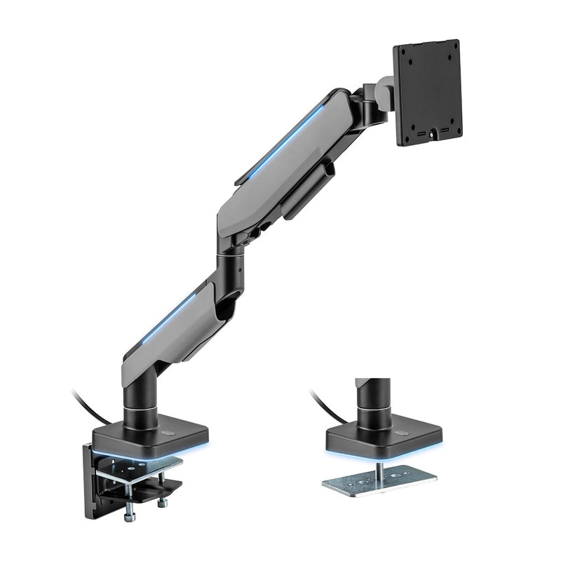 Brateck Single Heavy-Duty RGB Gaming Monitor Arm Fit Most 17