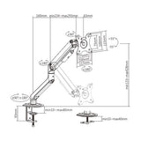 Brateck Single Monitor Economical Spring-Assisted Monitor Arm Fit Most 17"-32" Monitors, Up to 9kg per screen VESA 75x75/100x100 Matte Grey (LS)