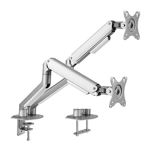 Brateck Dual Monitor Economical Spring-Assisted Monitor Arm Fit Most 17"-32" Monitors, Up to 9kg per screen VESA 75x75/100x100 Matte Grey (LS)