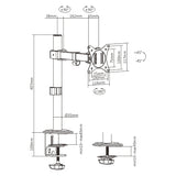 Brateck Single-Monitor Steel Articulating Monitor Mount Fit Most 17"-32" Monitor Up to 9KG VESA 75x75,100x100 (Black) (LS)