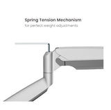 BrateckLDT82-C012UC SINGLE SCREEN HEAVY-DUTY GAS SPRING MONITOR ARM WITH USB PORTS For most 17"~45" Monitors, Matte Silver (LS)