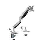 BrateckLDT82-C012UC SINGLE SCREEN HEAVY-DUTY GAS SPRING MONITOR ARM WITH USB PORTS For most 17"~45" Monitors, Matte Silver (LS)