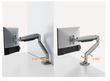 BrateckLDT82-C012UCE SINGLE SCREEN HEAVY-DUTY MECHANICAL SPRING MONITOR ARM WITH USB PORTS For most 17"~45" Monitors, Matte Black (LS)