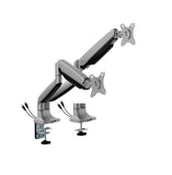 Brateck LDT82-C024UC DUAL SCREEN HEAVY-DUTY GAS SPRING MONITOR ARM WITH USB PORTS For most 17"~35" Monitors, Matte Silver (LS)