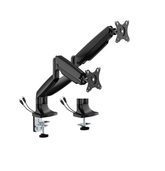 BrateckLDT82-C024UCE SINGLE SCREEN HEAVY-DUTY MECHANICAL SPRING MONITOR ARM WITH USB PORTS For most 17