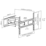 Brateck Economy Solid Full Motion TV Wall Mount for 37"-70" Up to 50kgLED, LCD Flat Panel TVs