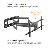 Brateck Extra Long Arm Full-Motion TV Wall Mount For Most 43"-90" Flat Panel TVs Up to 80kg