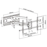 Brateck Extra Long Arm Full-Motion TV Wall Mount For Most 43"-90" Flat Panel TVs Up to 80kg