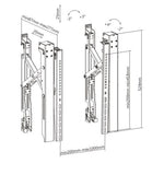 Brateck LVW06 Video Wall Mount Arm in Pair, Lload Capacity of 70kg/154lbs and allows VESA 200x200, 400x200, 300x300, 400x400,  Max 1000x400 Black (LS)