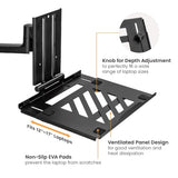 Brateck Adjustable Laptop Tray For Monitor Arms Fits12-17"  with standard 75x75 VESA plate (LS)