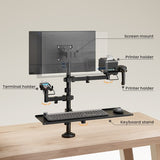 Brateck POS Mounting Solution For Dual Screens (with keyboard tray) (LS)