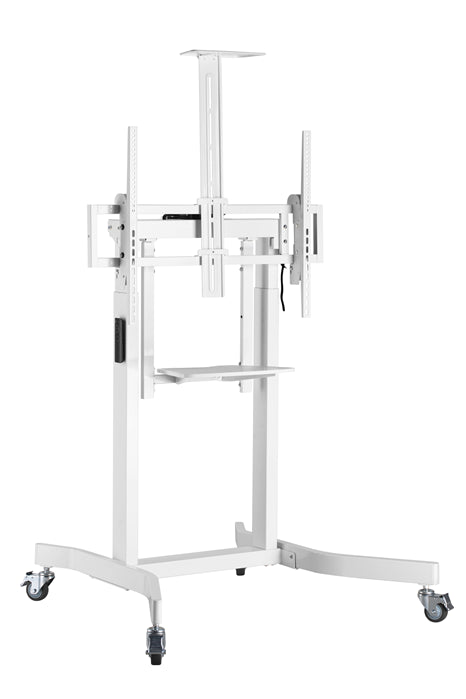 Brateck Deluxe Motorized Large TV Cart with Tilt, Equipment Shelf and Camera Mount Fit 55