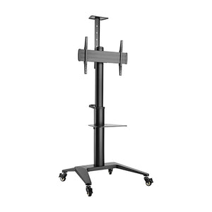 Brateck Ultra-Modern Aluminum TV Cart (Landscape/Portrait Orientation)  Fit 37"-70" Up to 70Kg - Black (LS)