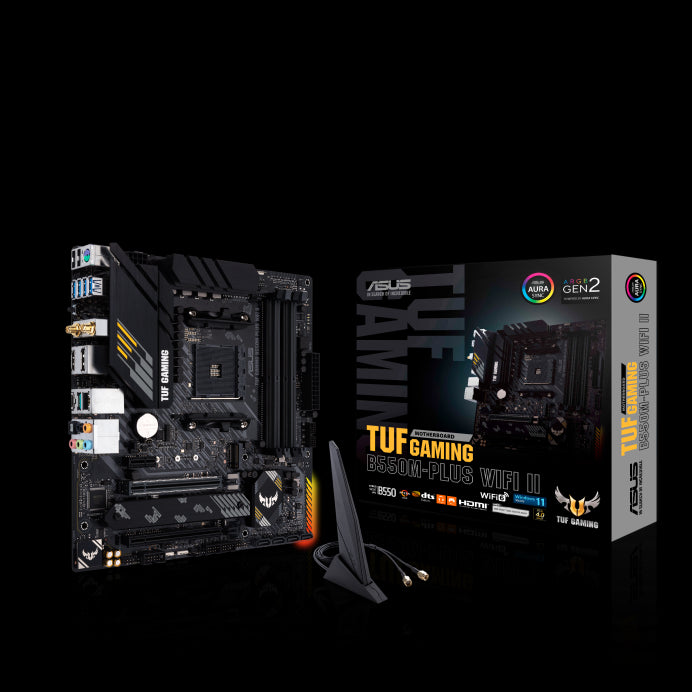 ASUS AMD B550M TUF GAMING B550M-PLUS WIFI II (Ryzen AM4) Micro ATX Gaming Motherboard, PCIe 4.0, dual M.2, Wi-Fi 6, 2.5 Gb Ethernet, HDMI, DisplayPort