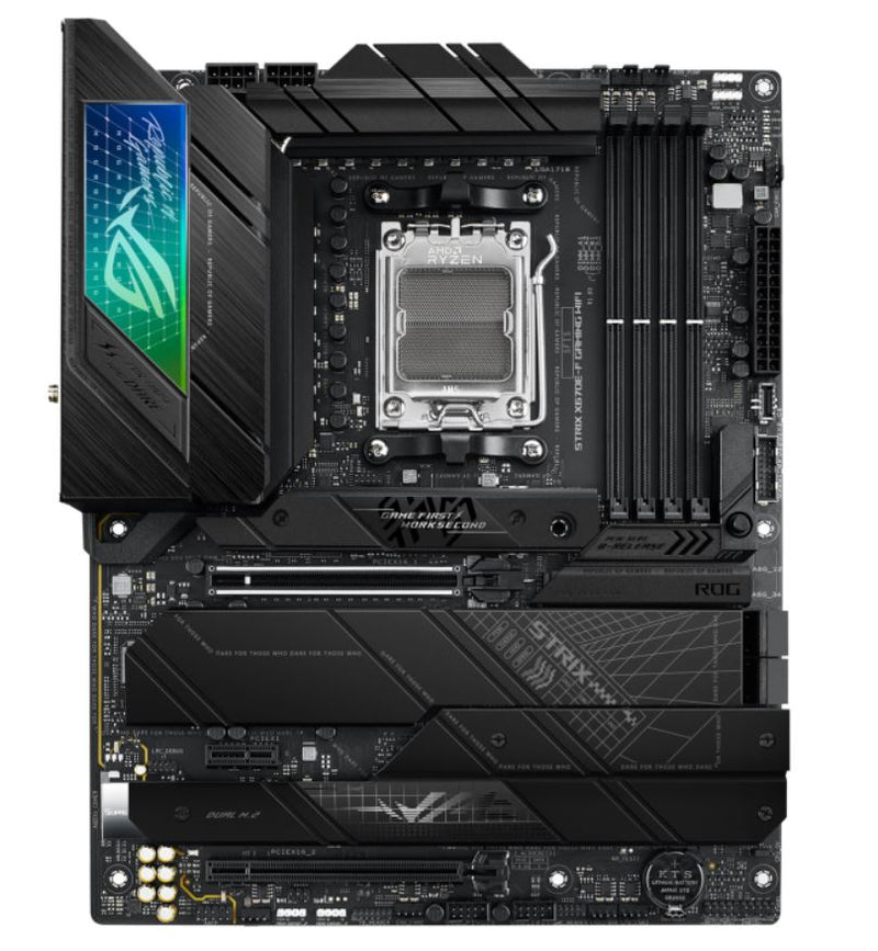 ASUS AMD X670E ROG STRIX X670E-F GAMING WIFI (AM5) ATX Motherboard 4x DDR5 128GB, 1x PCIe 5.0 x16 slots, 4 x M.2 slots, 4x SATA ,Wi-Fi 6E,1x HDMI,1x D