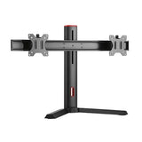 Brateck Dual Screen Classic Pro Gaming Monitor Stand Fit Most 17"- 27" Monitors, Up to 7kg per Screen-Red Colour (LS)