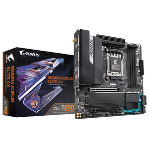 Gigabyte B650M AORUS ELITE AX 1.2 AMD AM5 ATX Motherboard 4x DDR5~128GB,2x PCIe x16, 2x M.2, 4x SATA 6, 7x USB 3.2, 1x USB-C, 4x USB 2.0