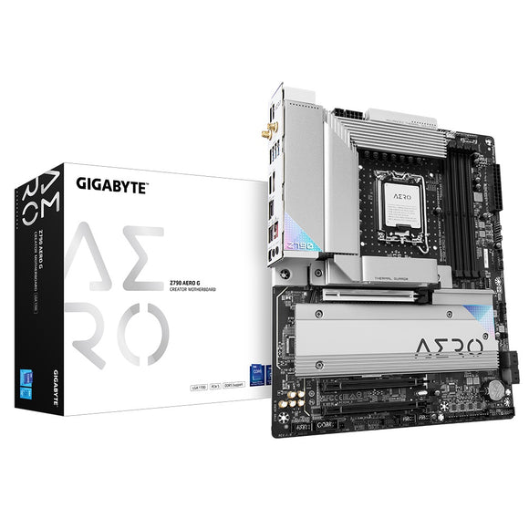 Gigabyte Z790 AERO G 1.0 Intel LGA 1700 ATX Motherboard, 4x DDR5 ~128GB, 3x PCI-E x16, 5x M.2, 4x SATA,  6x USB 3.2, 2x USB-C, 2x USB 2.0