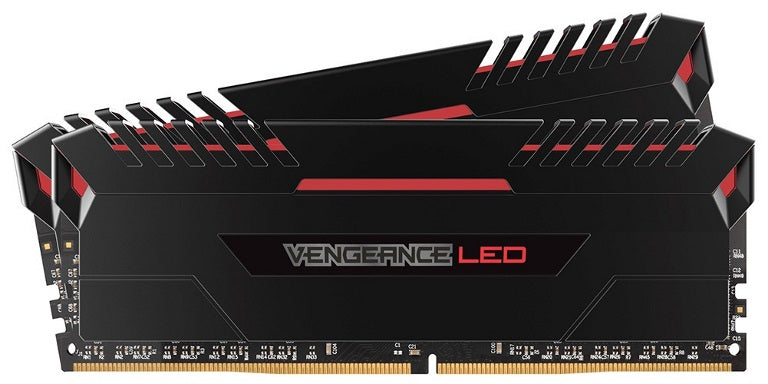 Corsair 32GB (2x16GB) DDR4 2666MHz Vengeance Black Heat spreader with Red LED