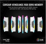 (LS) Corsair Vengeance RGB 32GB (2x16GB) DDR5 UDIMM 5200MHz C40 1.25V Desktop Gaming Memory White