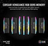 Corsair Vengeance RGB 32GB (2x16GB) DDR5 UDIMM 5600MHz C36 1.25V Desktop Gaming Memory Black