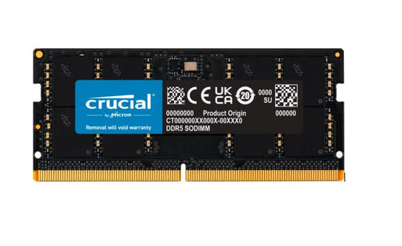 Crucial 32GB (1x32GB) DDR5 SODIMM 4800MHz C40 1.1V Notebook Laptop Memory