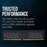 PNY 32GB (1x32GB) DDR4 UDIMM 2666Mhz CL19 Desktop PC Memory ~MD32GSD42666BL