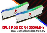 PNY XLR8 32GB (2x16GB) DDR4 UDIMM 3600Mhz RGB CL18 1.35V Silver Heat Spreader Gaming Desktop PC Memory