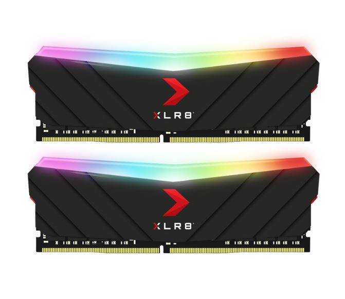 (LS) PNY XLR8 32GB (2x16GB) DDR4 UDIMM 3200Mhz RGB CL16 1.35V Black Heat Spreader Gaming Desktop PC Memory